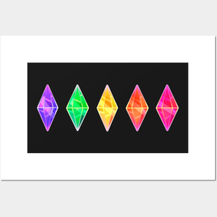 5 colors plumbob sims 4 Posters and Art